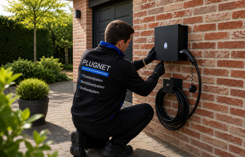 Smappee installateur plaatst laadpaal bij klant